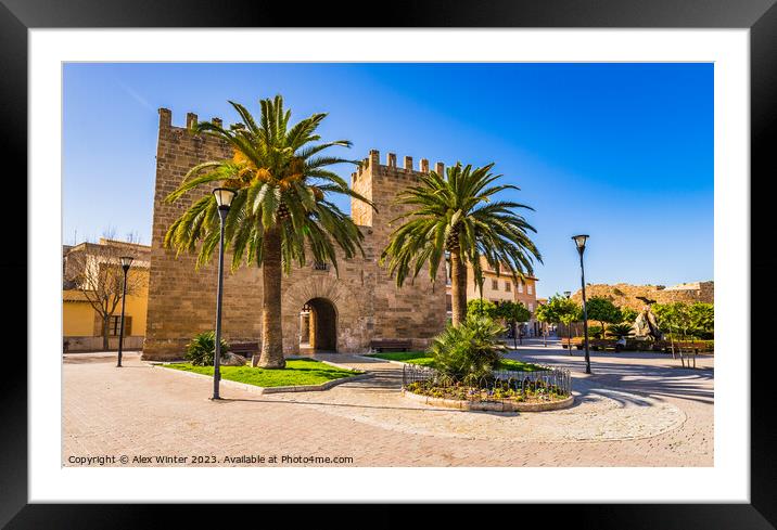Historic city center of Alcudia Fortress Framed Mounted Print by Alex Winter