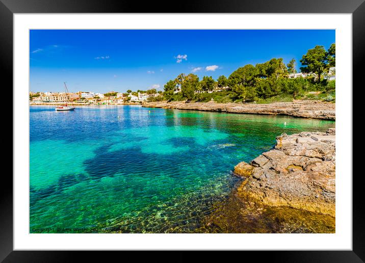 Beautiful view of the coast in Portopetro Framed Mounted Print by Alex Winter