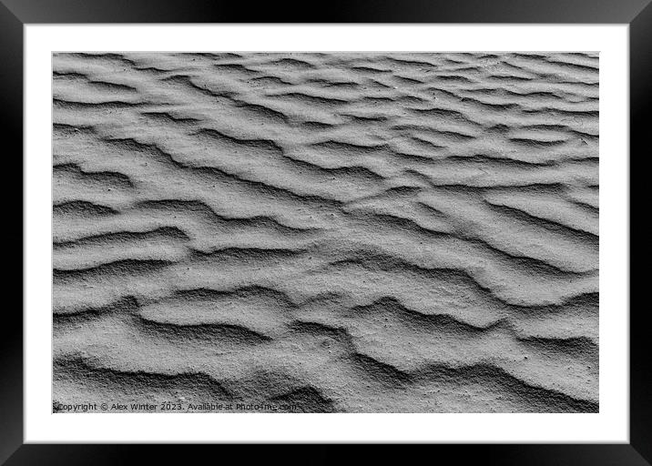 Close-up of sand dune background texture Framed Mounted Print by Alex Winter
