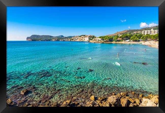 Majorca beach Platja de Tora, Peguera, Framed Print by Alex Winter