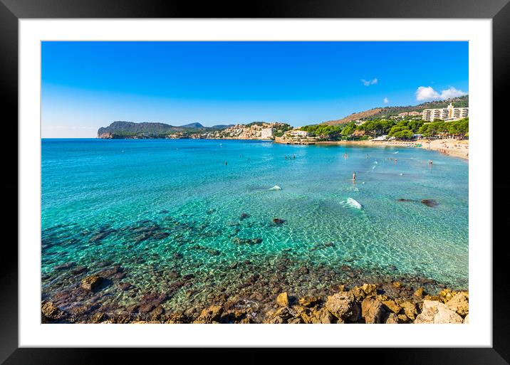 Majorca beach Platja de Tora, Peguera, Framed Mounted Print by Alex Winter