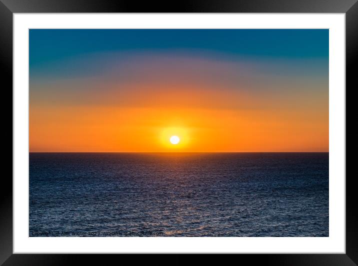 Idyllic sunset sea view Framed Mounted Print by Alex Winter