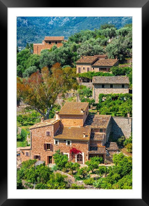 A Rustic Mediterranean Fornalutx village, Spain Framed Mounted Print by Alex Winter