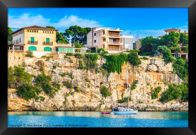 Beautiful view of the coast cliffs in Porto Christ Framed Print by Alex Winter