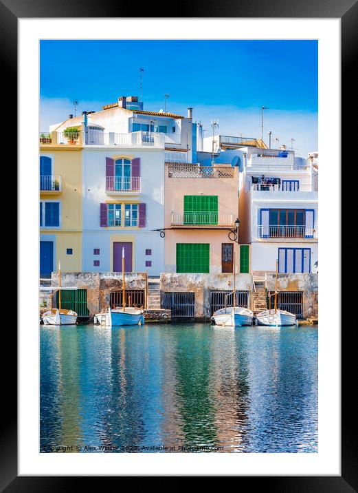 Mallorca, Colourful Porto Colom Framed Mounted Print by Alex Winter