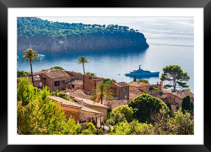 Traditional stone houses at the coast of Majorca Framed Mounted Print by Alex Winter