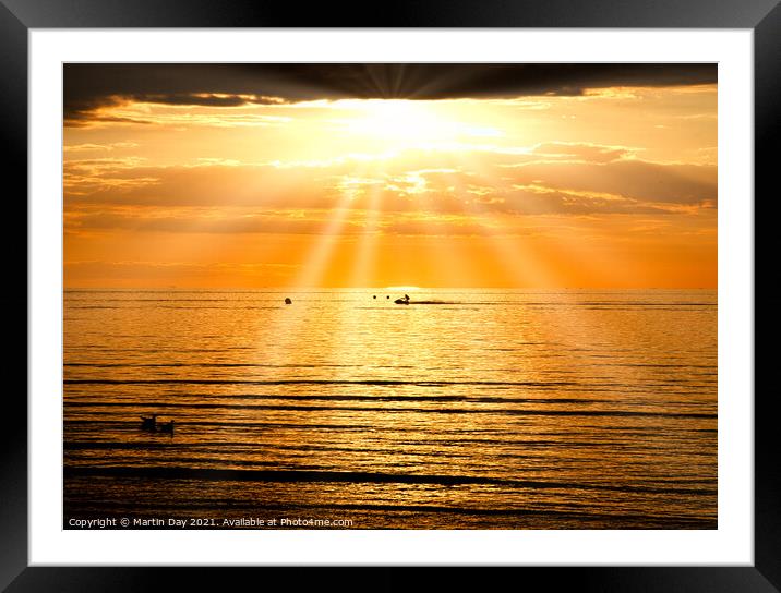 Jet Skiing at Sunset, The Wash, Hunstanton Framed Mounted Print by Martin Day