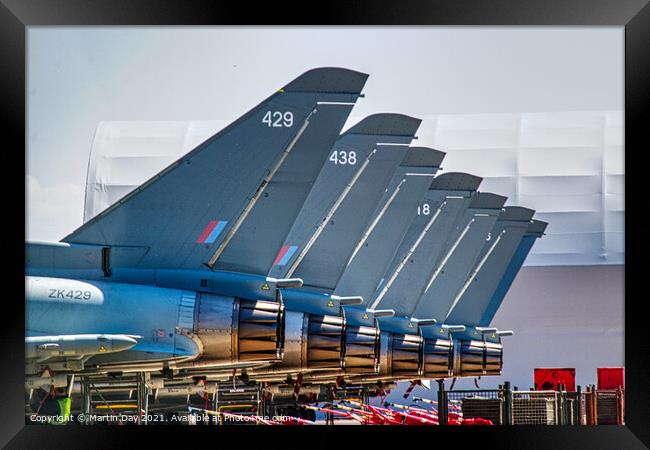 Tails of the RAF Typhoon Eurofighters at Coningsby Framed Print by Martin Day