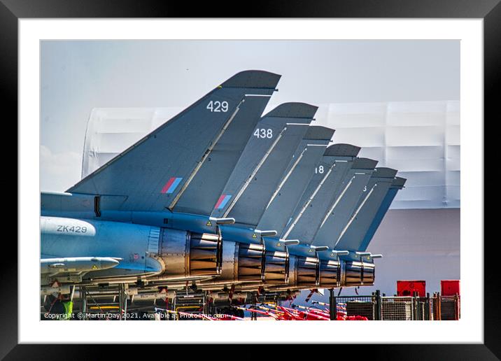 Tails of the RAF Typhoon Eurofighters at Coningsby Framed Mounted Print by Martin Day