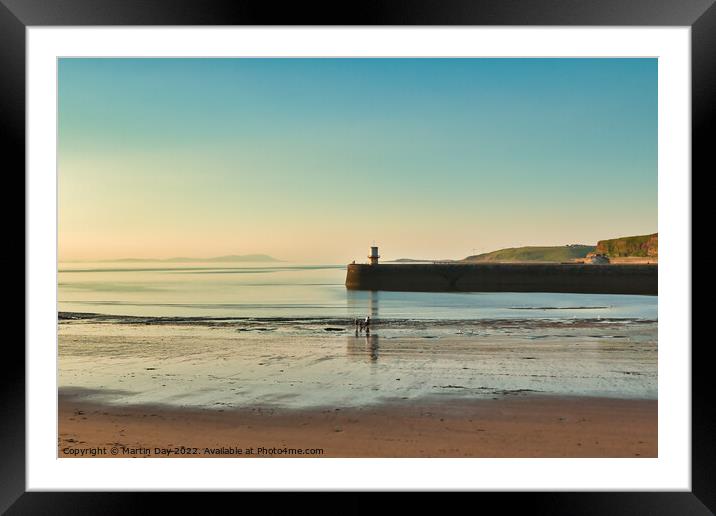 Golden Hour Bait Digging in Whitehaven Framed Mounted Print by Martin Day
