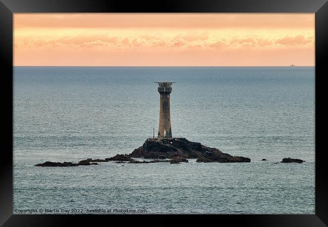 The Majestic Longships Lighthouse Framed Print by Martin Day