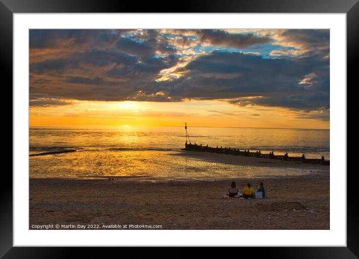 Majestic Sunset on Hunstanton Beach Framed Mounted Print by Martin Day