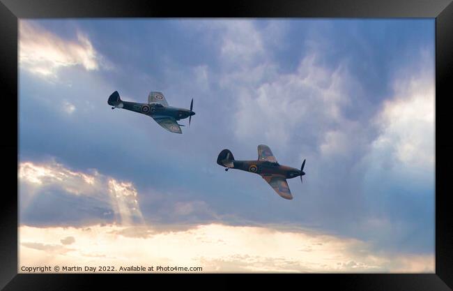 Majestic WWII Planes in Flight Framed Print by Martin Day