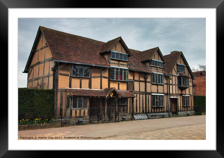 Shakespeare's Birthplace: Where Genius was Born Framed Mounted Print by Martin Day