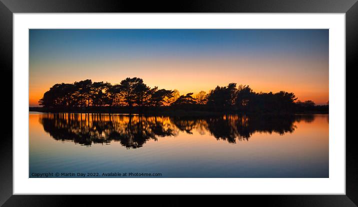 Majestic Sunset Reflections over Hatchet Pond Framed Mounted Print by Martin Day