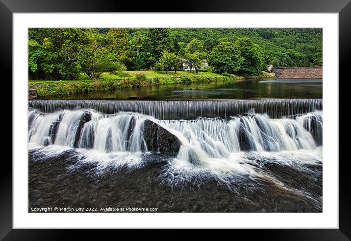 Cwm Rheidol Hydro Reservoir Waterfall Framed Mounted Print by Martin Day