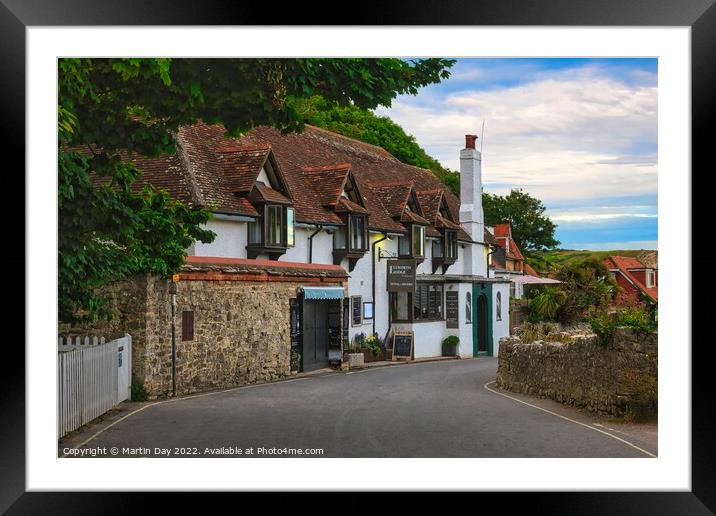 Lulworth Lodge Hotel and Bistro, Lulworth Cove Dor Framed Mounted Print by Martin Day