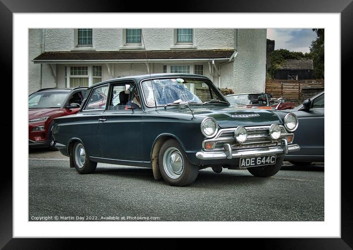 The Classic Ford Cortina GT DeLuxe Framed Mounted Print by Martin Day