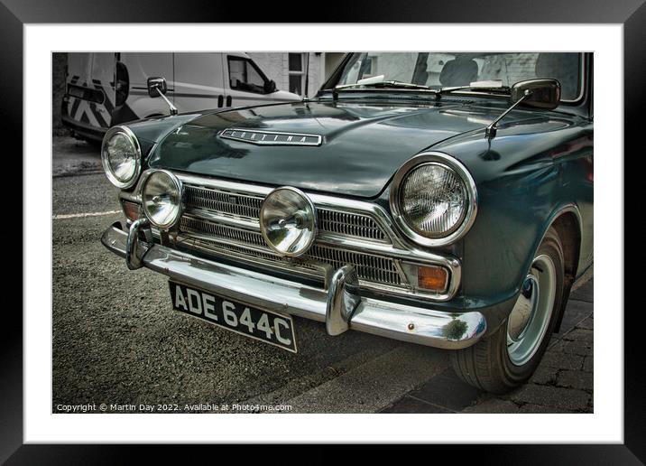 Vintage Charm: 1965 Ford Cortina GT Deluxe Framed Mounted Print by Martin Day