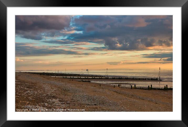 Hunstanton Beach in the Golden Hour Framed Mounted Print by Martin Day
