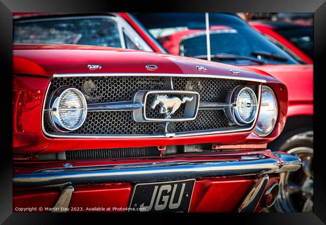 1965 Ford Mustang Griile Framed Print by Martin Day