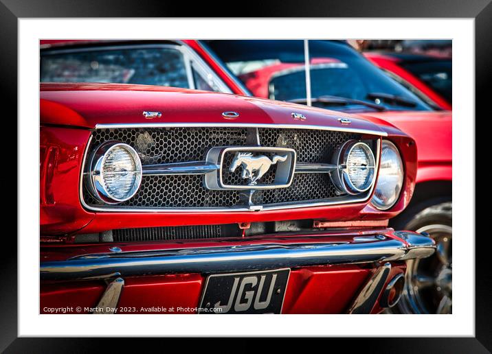1965 Ford Mustang Griile Framed Mounted Print by Martin Day
