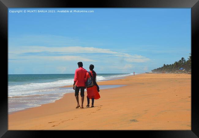 Outdoor oceanbeach Framed Print by MUKTI BARUA