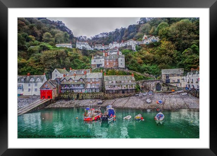 Clovelly Village Framed Mounted Print by Gareth Parkes
