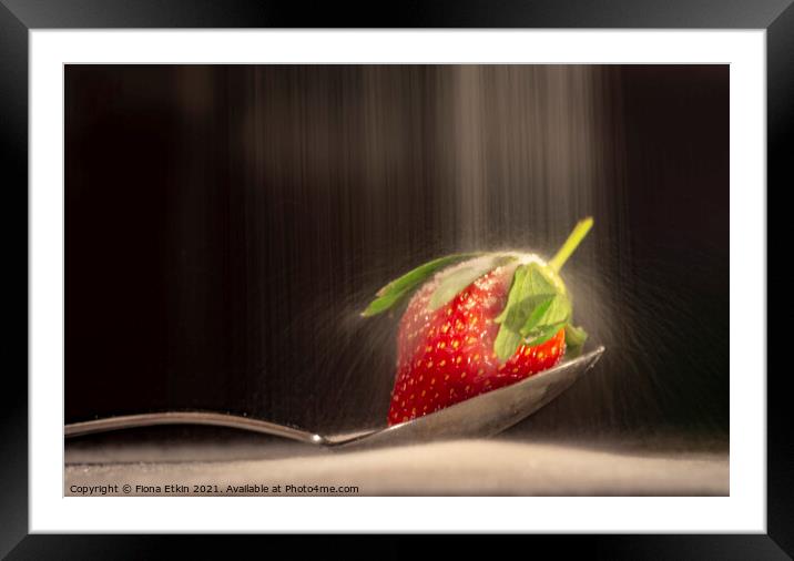 Strawberry and  sugar  Framed Mounted Print by Fiona Etkin