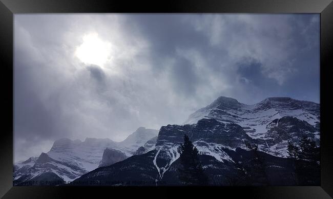 OPENING IN THE CLOUDS TO HEAVEN Canadian Rocky Mountains Framed Print by PAULINE Crawford