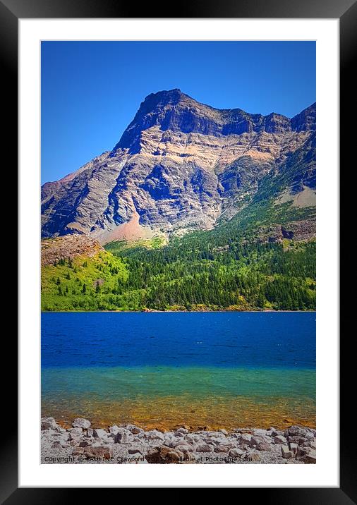 Lake in Waterton Park Alberta Canada Rocky Mountains Framed Mounted Print by PAULINE Crawford