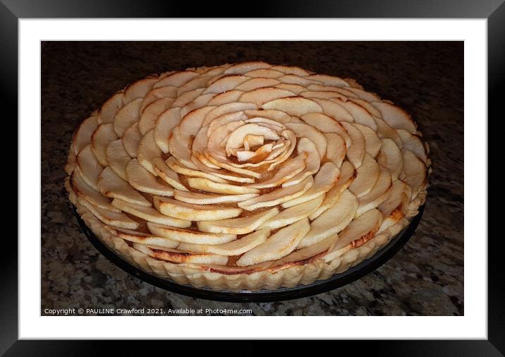 Rose Petal Apple Pie Dessert Bakery Baking Pies Ki Framed Mounted Print by PAULINE Crawford