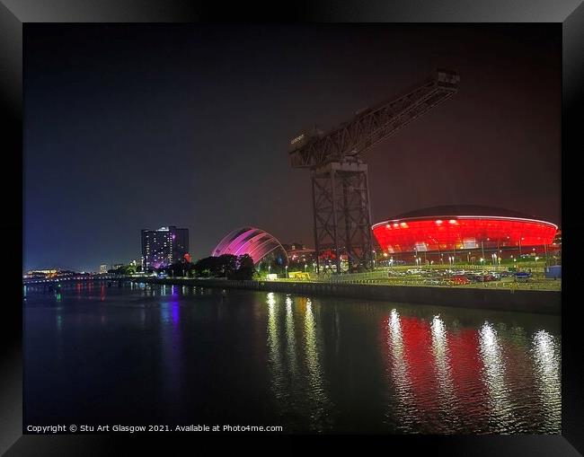 Glasgow At Night  Framed Print by Stu Art Glasgow