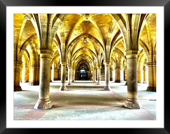 The Cloisters At Glasgow University  Framed Mounted Print by Stu Art Glasgow