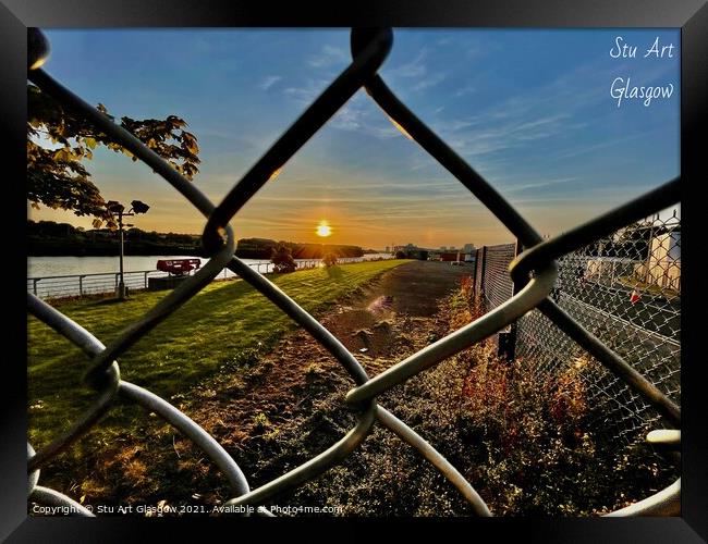 A view thru the wires  Framed Print by Stu Art Glasgow