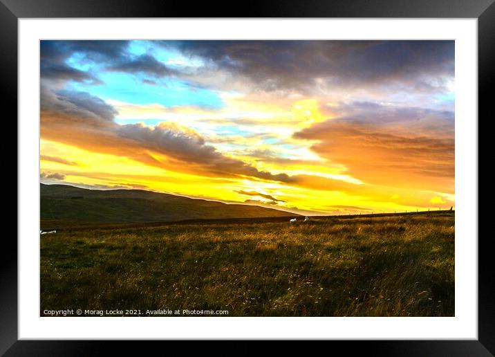 Sunset on the shepherds hill Framed Mounted Print by Morag Locke