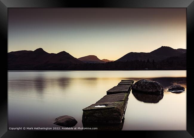 Serene evening at Isthmus Bay Derwentwater, The Lake District Framed Print by Mark Hetherington