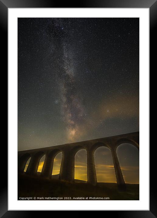 Milky Way over Ribblehead Viaduct in Yorkshire Framed Mounted Print by Mark Hetherington