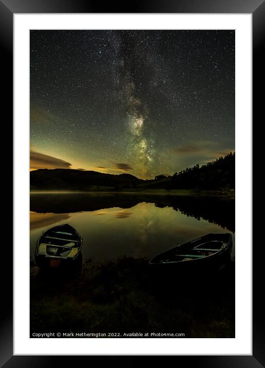 Milky Way at Watendlath Tarn in Lake District Framed Mounted Print by Mark Hetherington