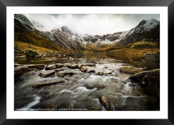 Cwm Idwal Framed Mounted Print by Mark Hetherington