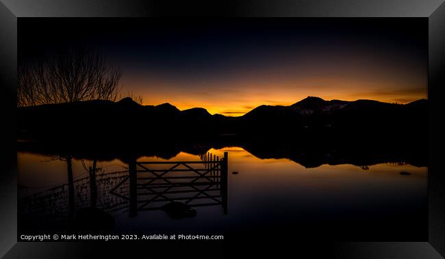 Derwentwater Sunset Framed Print by Mark Hetherington