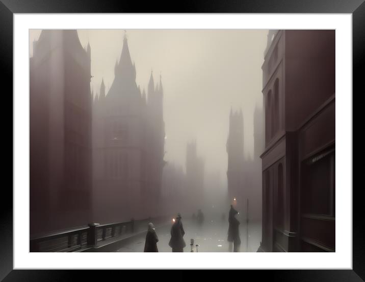 Misty City Framed Mounted Print by Picture Wizard