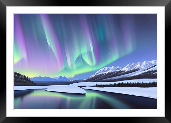 Aurora Borealis Framed Mounted Print by Picture Wizard