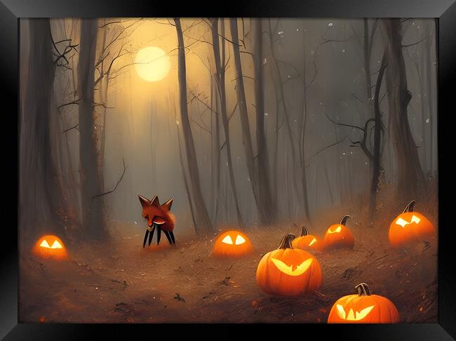 Foxy Halloween Framed Print by Picture Wizard