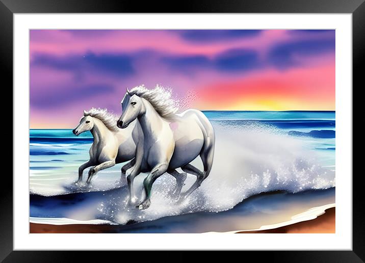 Wild Horses Framed Mounted Print by Picture Wizard