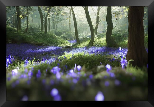 Bluebells In The Woods Framed Print by Picture Wizard
