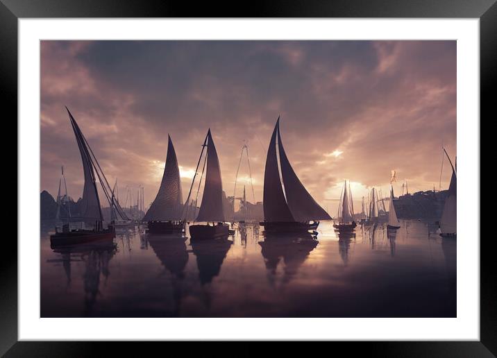 Sail Boats Framed Mounted Print by Picture Wizard