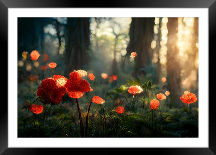 Poppy In The Wood Framed Mounted Print by Picture Wizard