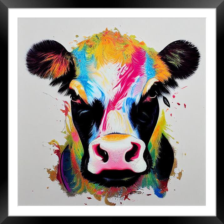 Angry Cow Framed Mounted Print by Picture Wizard