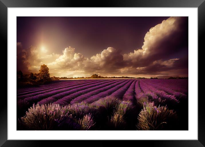 Purple Fields of Lavender Framed Mounted Print by Picture Wizard